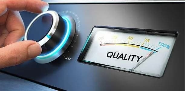 A quality-control dial alongside a digital quality indicator